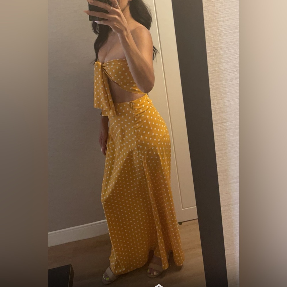 SHEIN Mustard Polka Dot Skirt with top
